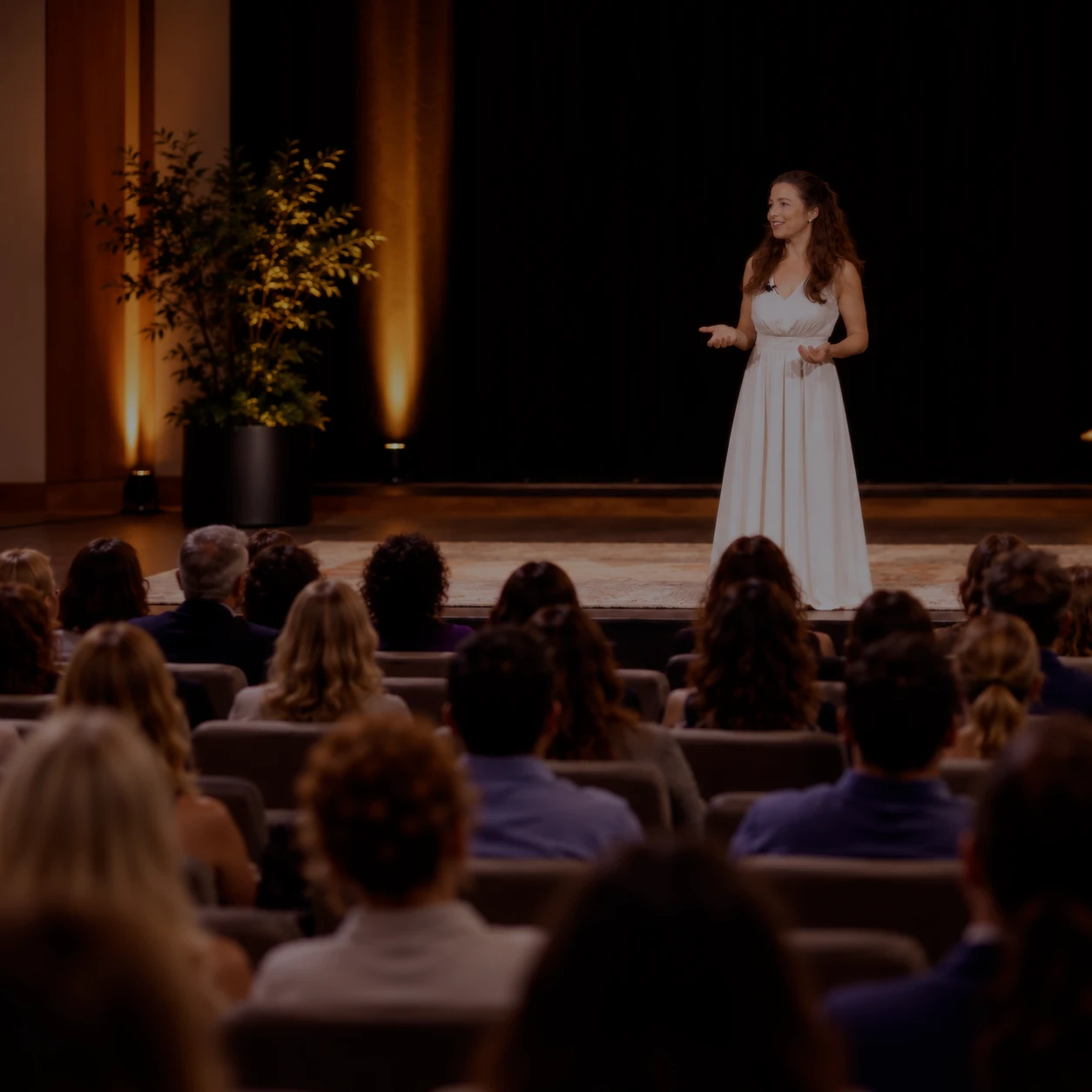 Ahna speaking to an audience